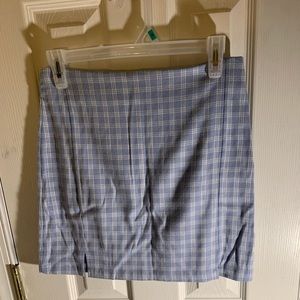 Blue plaid skirt